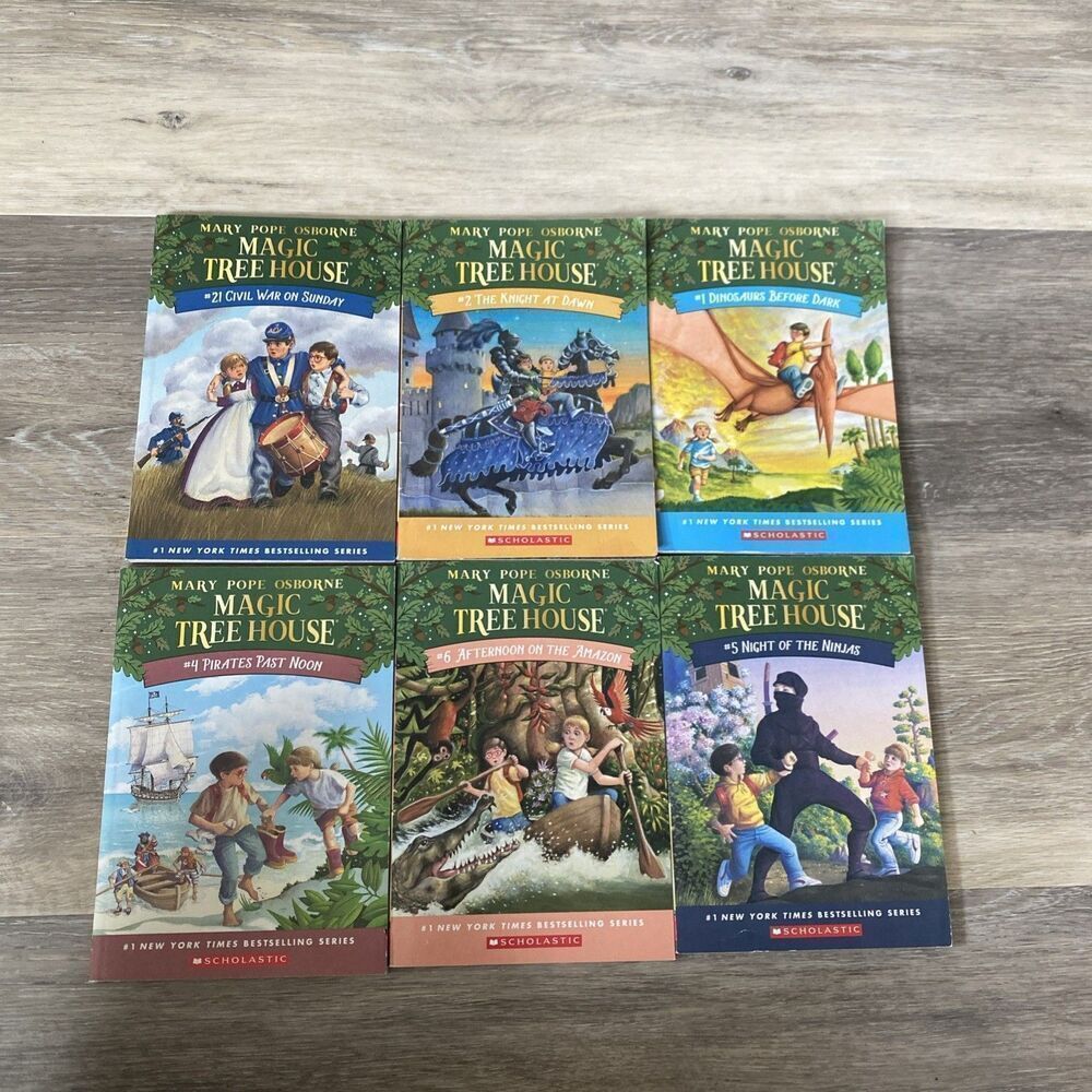 *Lot of 6 Magic Tree House Books Mary Pope Osborne Vintage 1,2,4,5,6,21